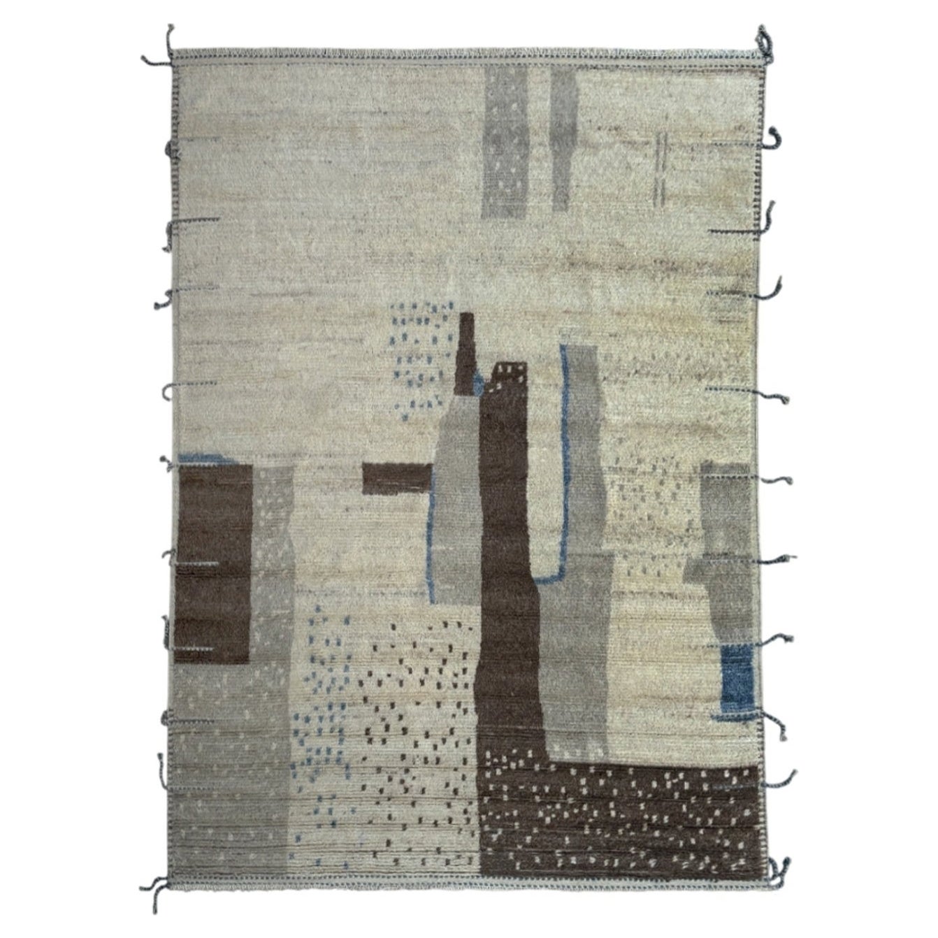 Tappeto moderno in lana fatto a mano in stile marocchino 9x12 Ft. Opzioni personalizzate disponibili