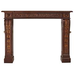 Fireplace in Mahogany Louis XVI Style, 19th Century