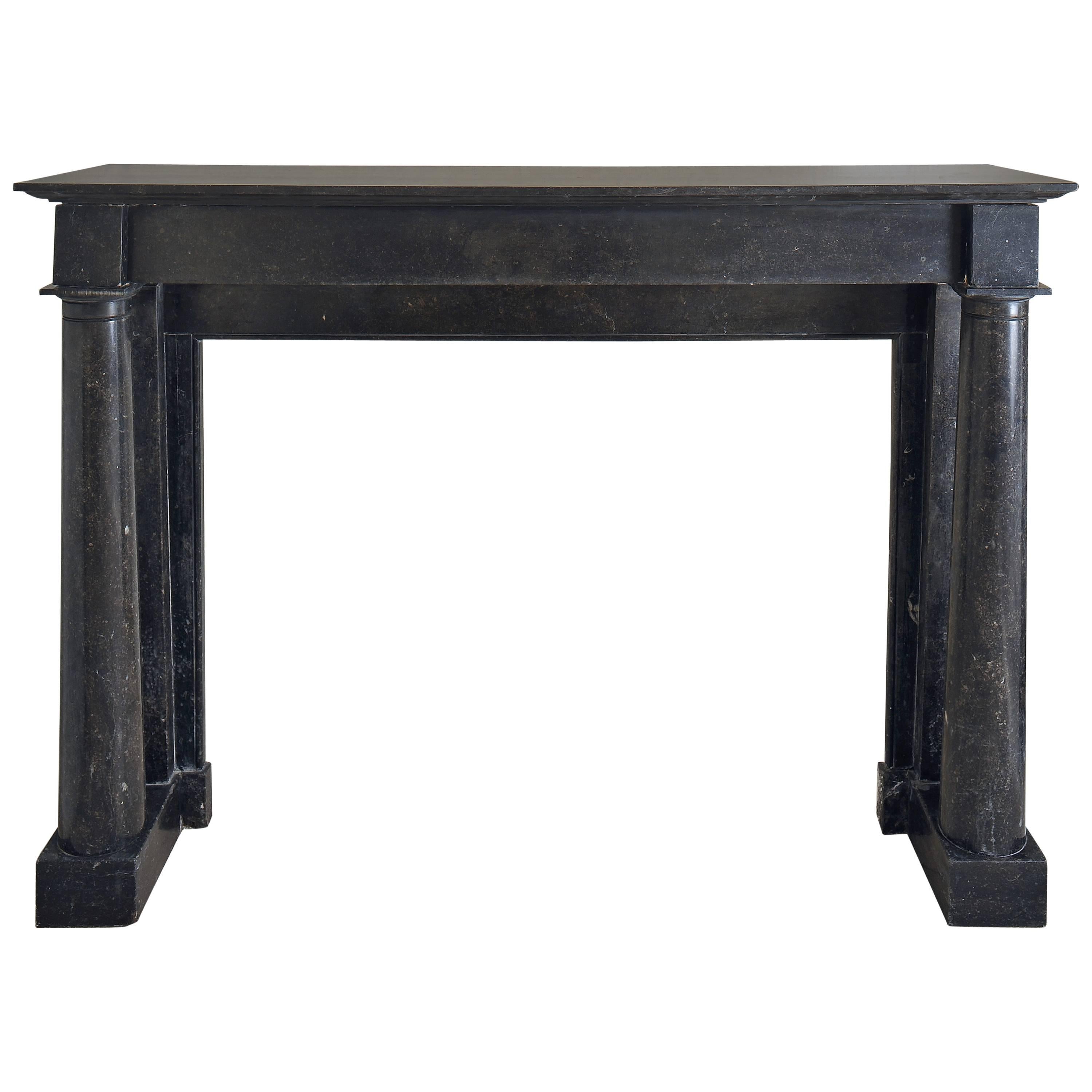 Fireplace in Black Marble Directoire and Empire Period For Sale