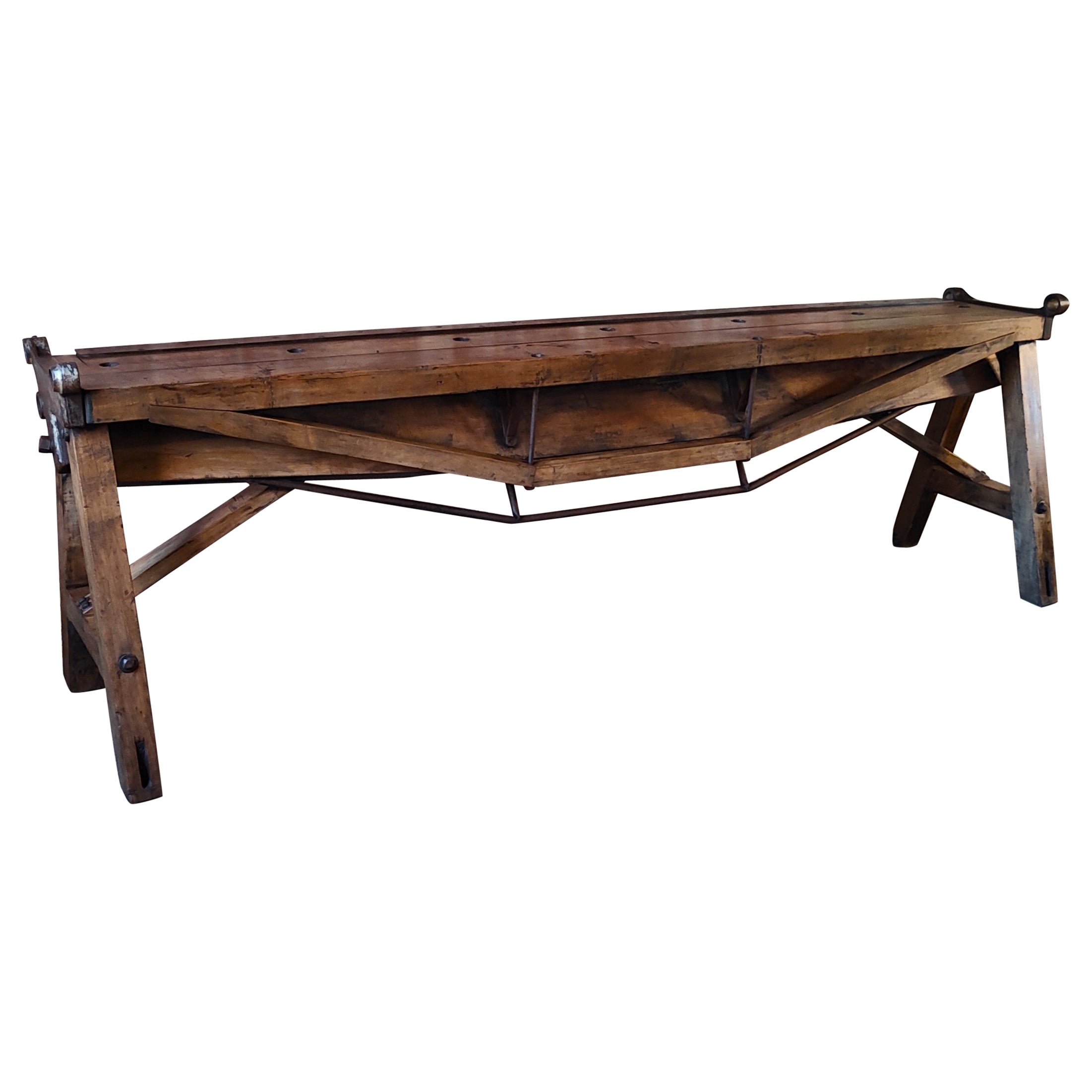 Console/table de canapé industrielle ancienne en vente