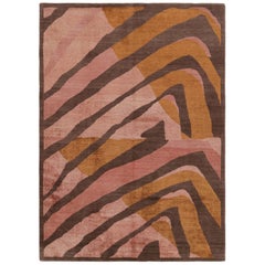 Rug & Kilims moderner geometrischer Teppich in Rosa-, Braun- und Goldtönen Naruna