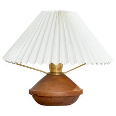 Bertel Gardberg, Table Lamp, Teak, Brass, Paper, Finland, 1960s