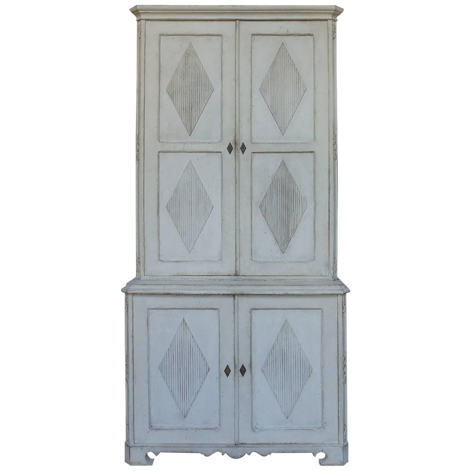 Unusual Two-Part Swedish Cabinet For Sale