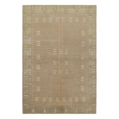 Alfombra austriaca de estilo Art Déco Rug & Kilim en beige-marrón con motivos geométricos