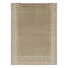 Rug & Kilim's österreichischer Art-Deco-Teppich in Braun- und Grüntönen Piano