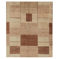 Rug & Kilim’s Modern Cubist Style Rug with Beige-Brown Geometric Patterns