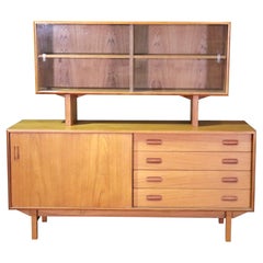 Danish Two Piece Credenza w/ Hutch
