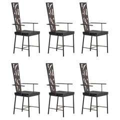 Silla de comedor de hierro Brutalista, Francia años 70 - 6 Disponibles