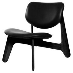 Tom Dixon Black Stained Oak and Black Leather 'Slab' Lounge Chair