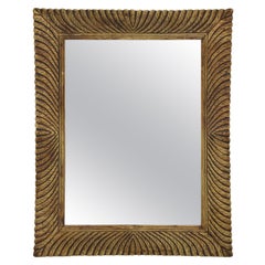 Monumental Gilt Mid Century Wall Mirror, Handcarved, Italy circa 1940/50