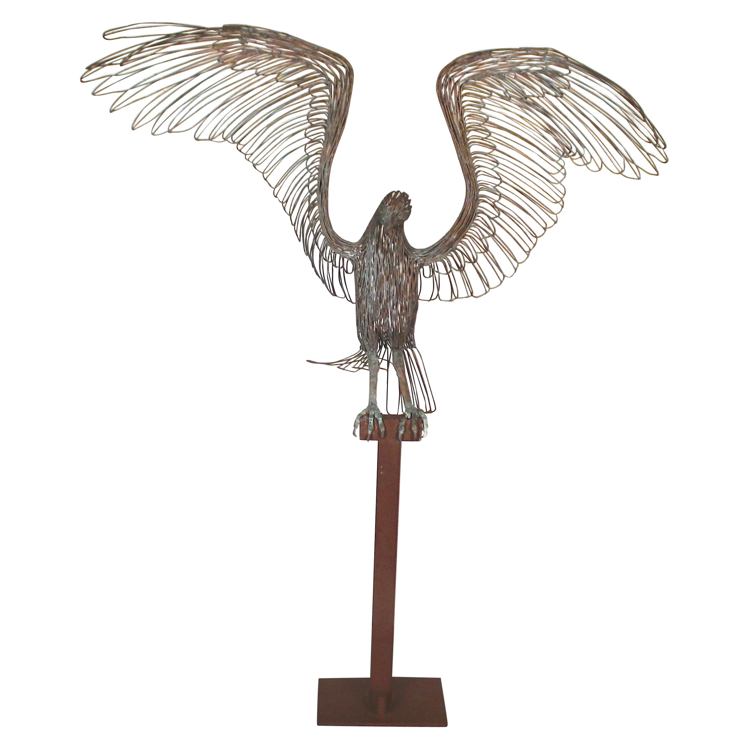 Copper Wire Eagle Sculpture