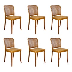 1930er Josef Hoffmann Nr. 811 Prag Bugholz & Rohrgeflecht Esszimmerstühle - 6er Set