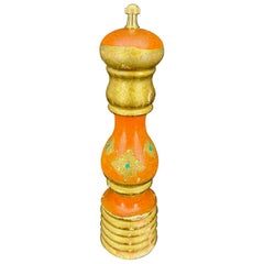 Vintage Italian Florentine Paint Gilt Wood Pepper Mill Shaker