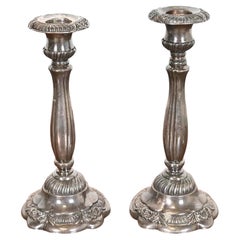 Paire de chandeliers en argent italien de Neiman Marcus