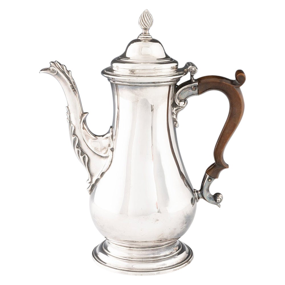 Georgian Sterling Silver Coffee Pot London 1769 For Sale