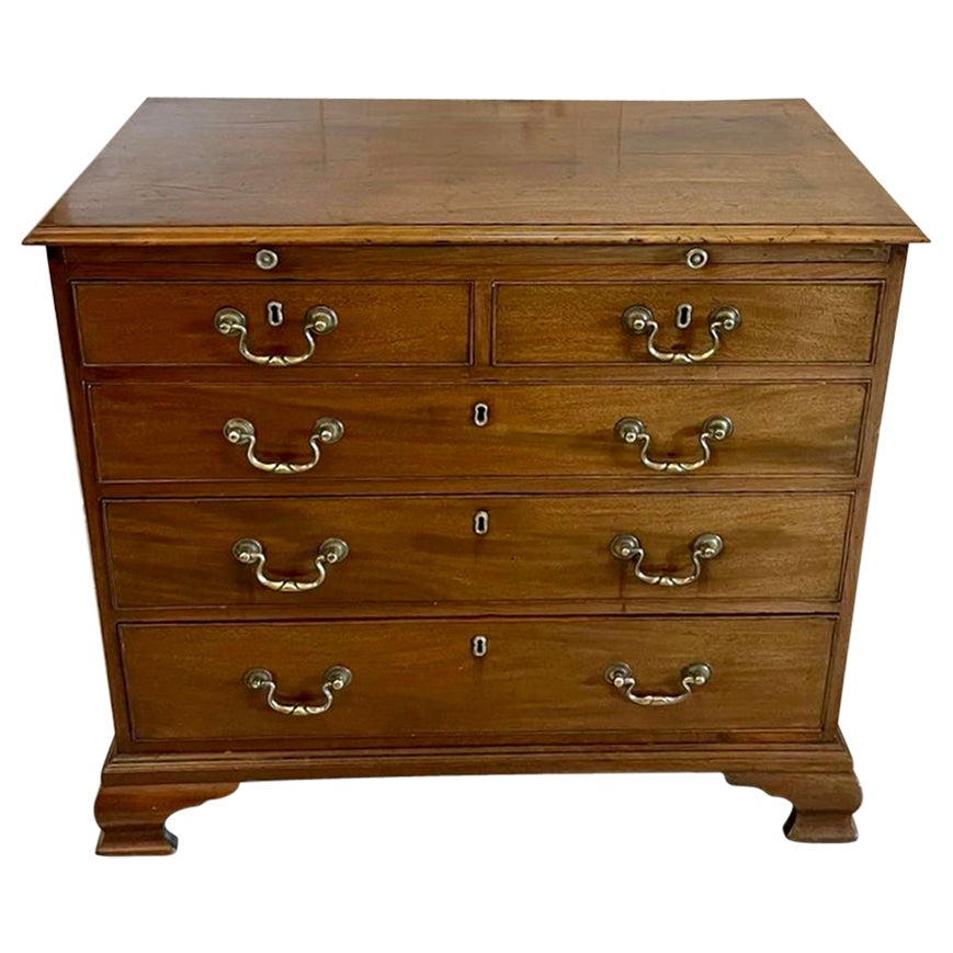 Superb Quality Antique George III Small Mahogany Chest of 5 Drawers
