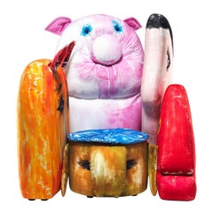 Fauteuil en coton imprimé Gli Amici de Gaetano Pesce