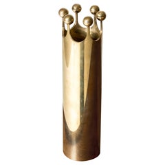 Modernist Brass Vase by Pierre Forssell for Skultuna, Sweden