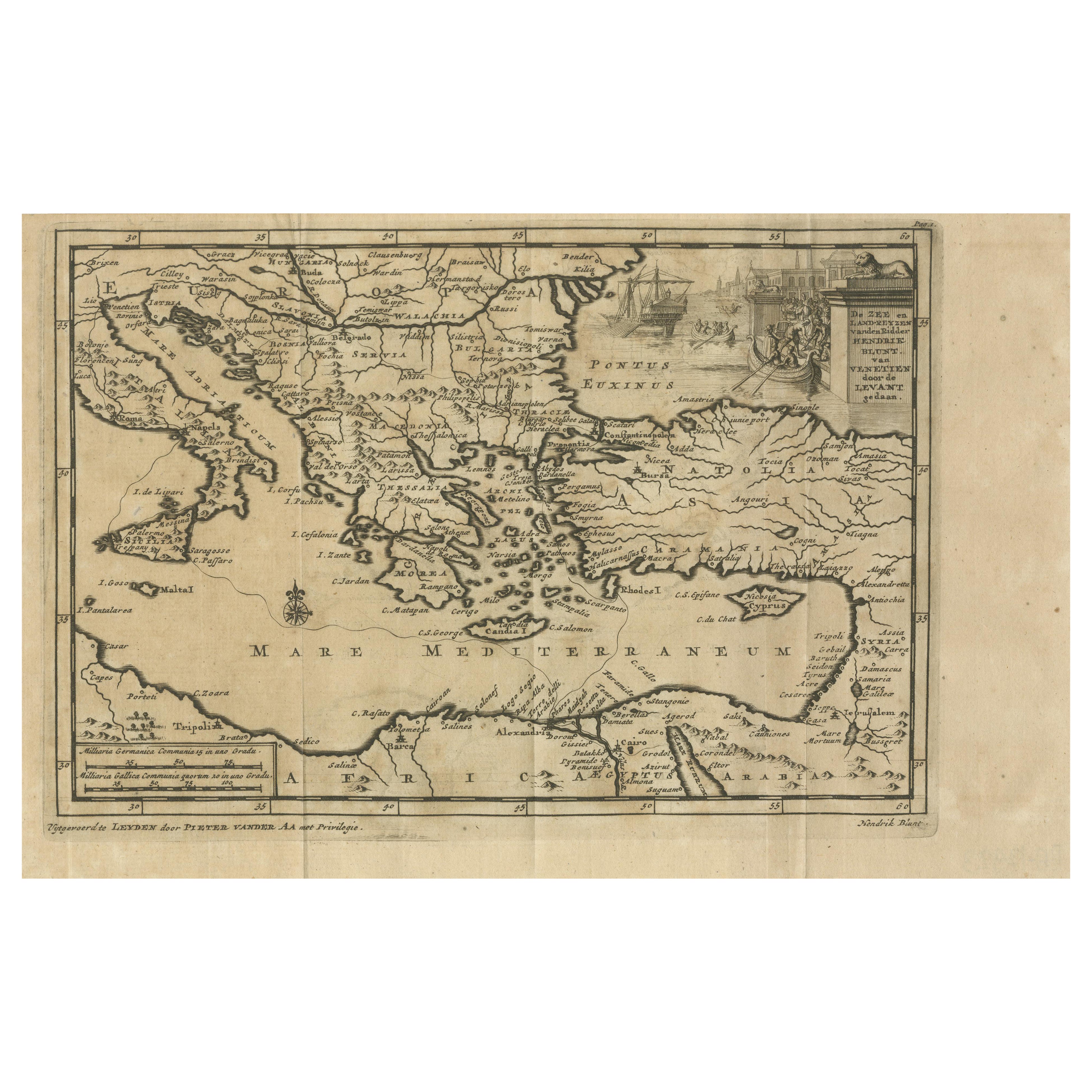 Venetian Trade Routes in the Levant – Antique Map by Pieter van der Aa, ca.1720