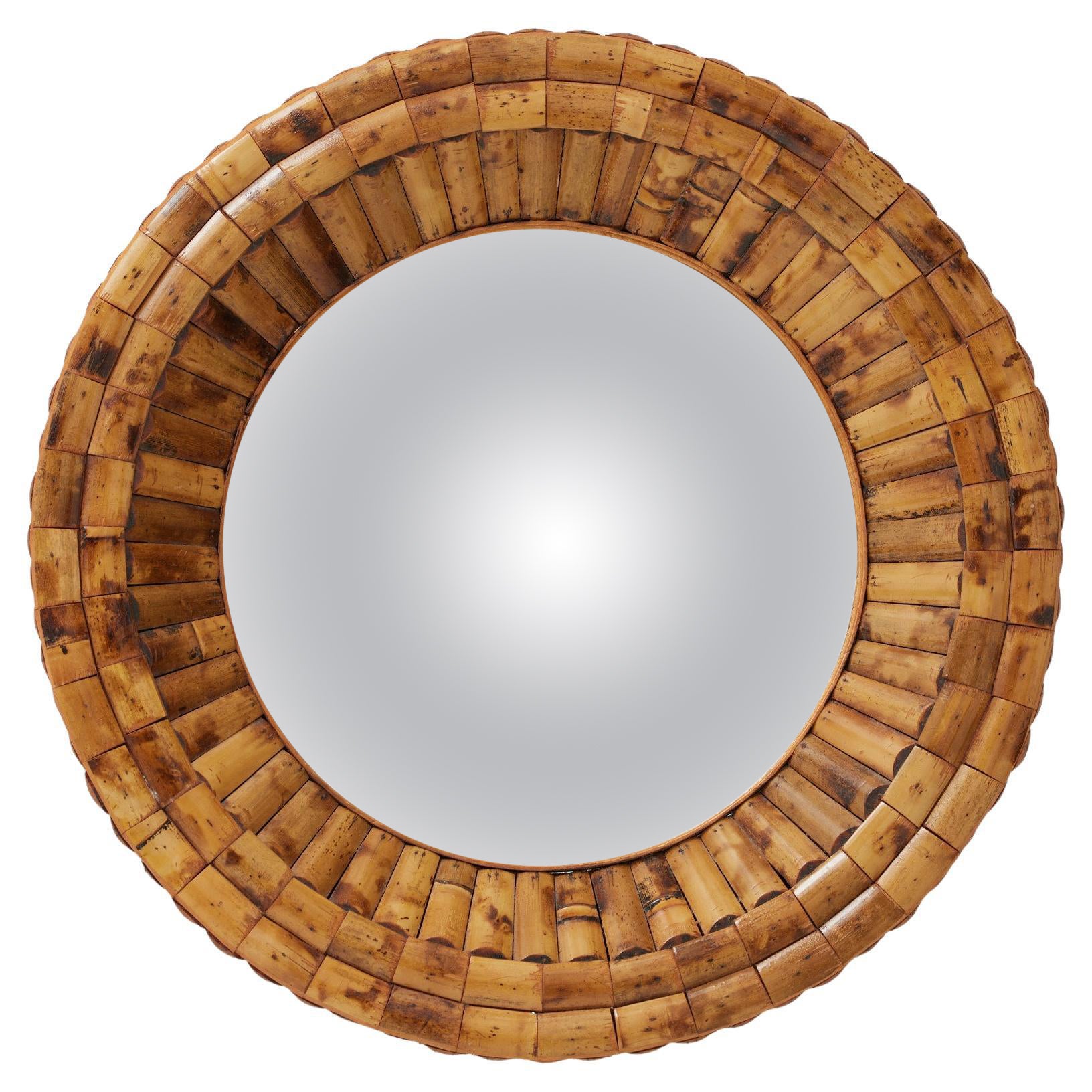 Miroir Modernity Sunburst Bambou Handcraft, circa 1960