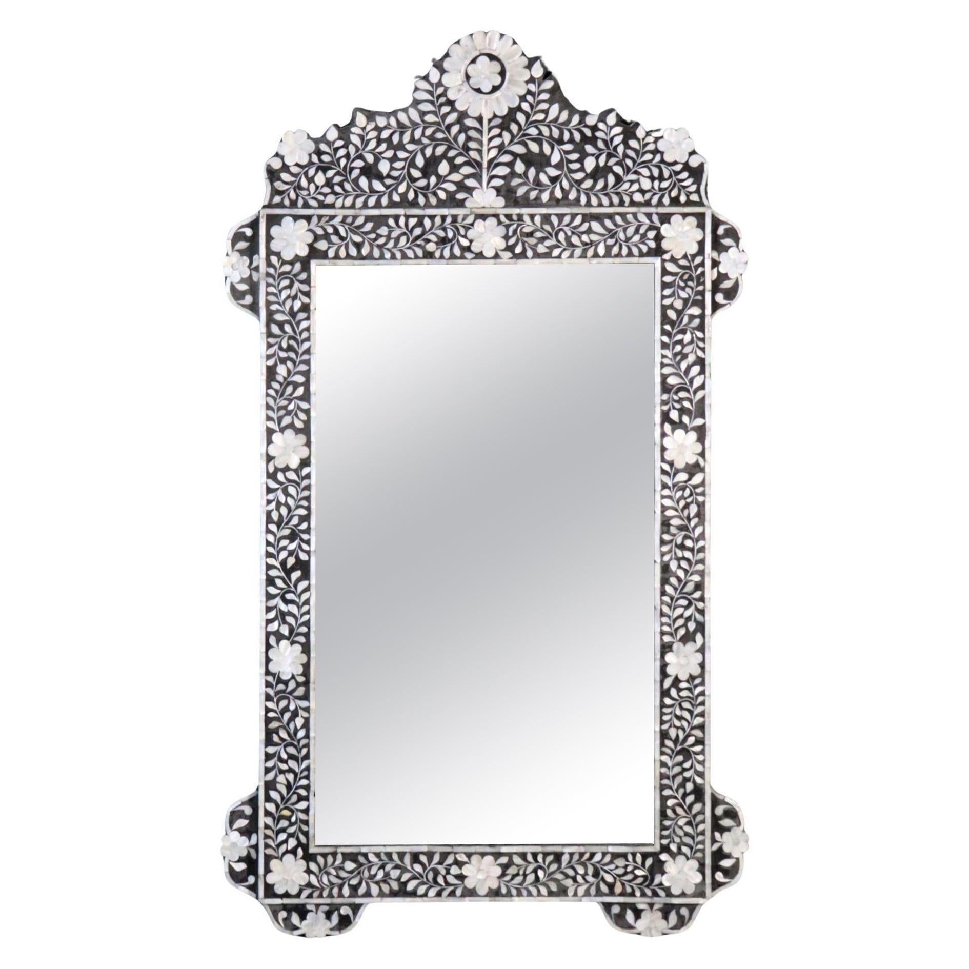 Contemporary Moorish Moroccan Style Mother of Pearl Inlaid Wall Mirror