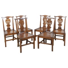 Set of six oak dining chairs
