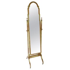 Chinoiserie Decorated Cheval Mirror Circa 1930s