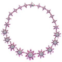 Daisy Gem Set Diamante Sterling Necklace in refined Asprey Taste