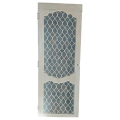 Antique door lacquered with black and white tapestry, Italy
