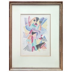 GINO SEVERINI - Arlecchino 1965, Litografia firmata a mano