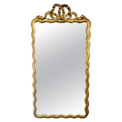Antique French Louis XV Giltwood Ribbon Mirror