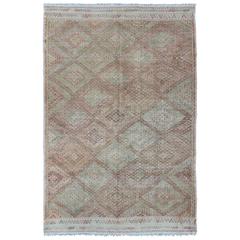 Turkish Embroidered Kilim with Muted Colors
