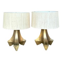 Boho Arteiors Patinated Metal Lamps - a Pair