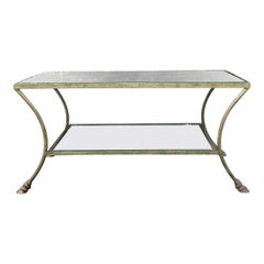 Vintage Regency Brass Hoof Coffee Table