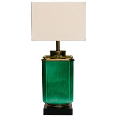 Emerald Glaze Asian Style Pottery Lamp