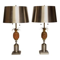 Pair of Maison Charles Pineapple Lamps