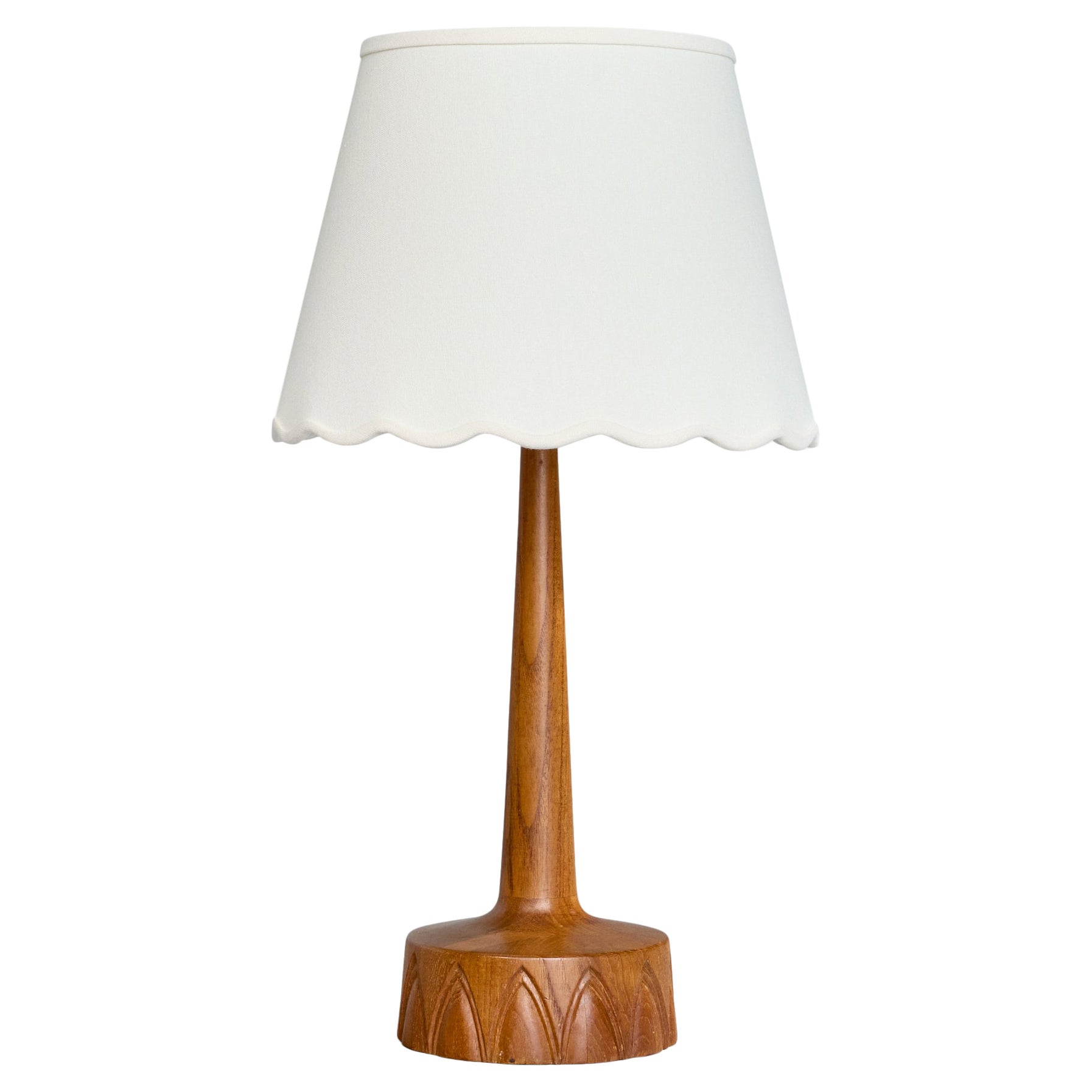 Tranås Armatur, lampe de table, teck, laiton, tissu, Suède, années 1960