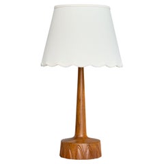 Tranås Armatur, Table Lamp, Teak, Brass, Fabric, Sweden, 1960s