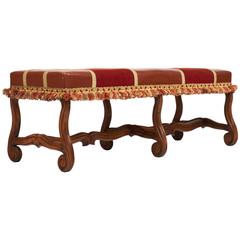 Antique Louis XIV Style Hand-Carved Bench