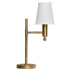 Bergboms, Table Lamp, Brass, Fabric, Sweden, 1970s