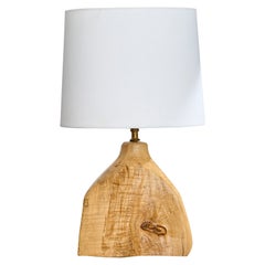 Designer américain, lampe de table Free Form, Wood, Brass, USA, années 1950