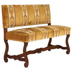 French Antique Louis XIV Style Hand-Carved Bench