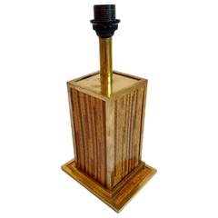 Italian Table Lamp in Cork and Brass 9