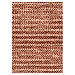 Contemporary Jute Braid Rug, 12' x 15', Bisque Pink and Topaz