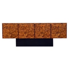 Midcentury Burl Credenza by Eppinger - Vintage Cabinet - after Milo Baughman