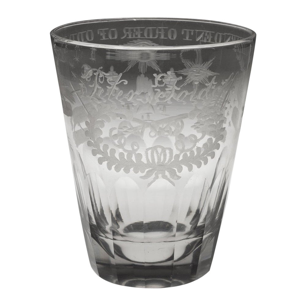 Vaso grabado de la Independent Order of Oddfellows c1839