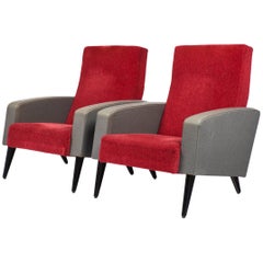 Pair of Modernist French Armchairs in the Manner of Pierre Guariche