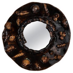 Shell Mirror in Enamelled Stoneware