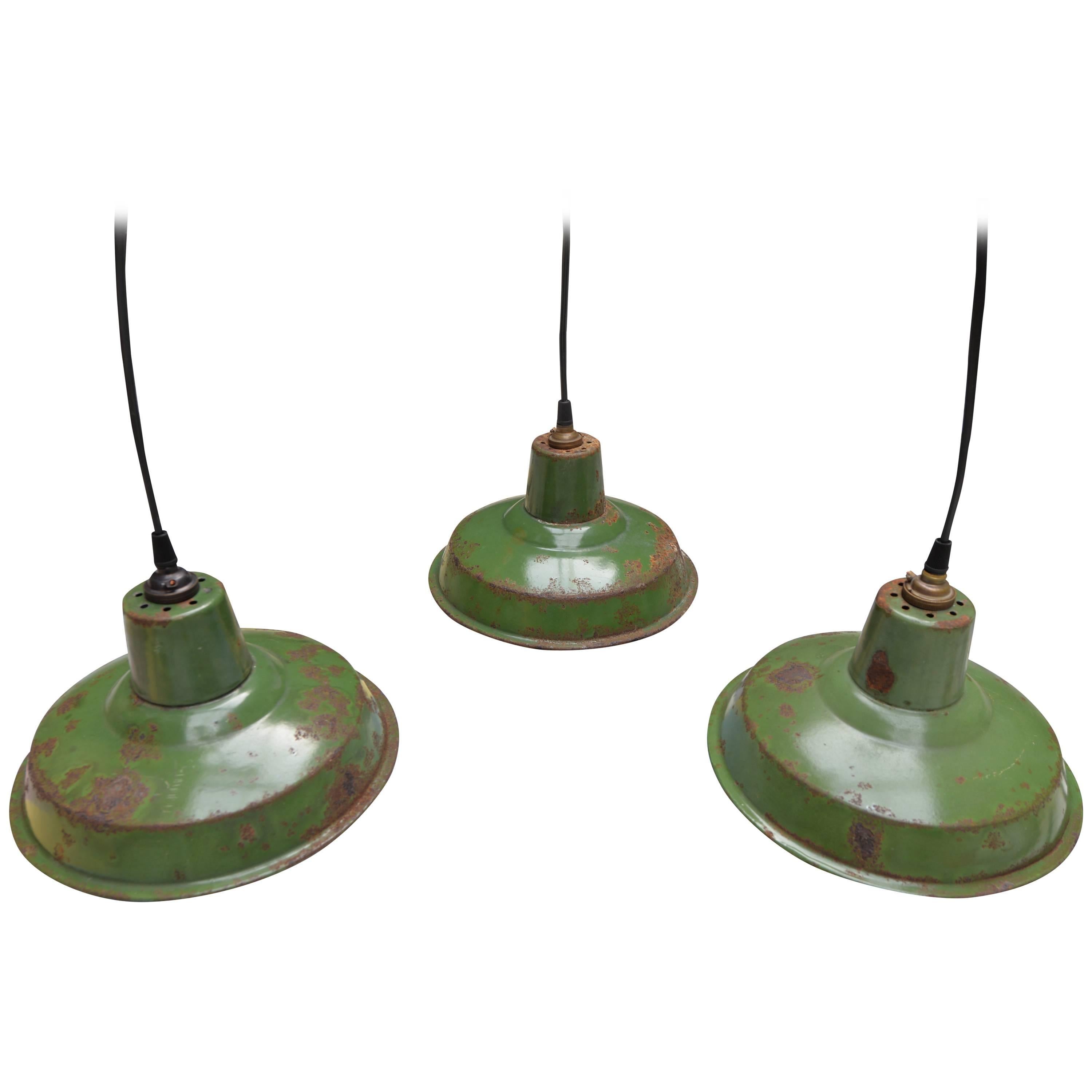 Green Enamel Industrial Pendants