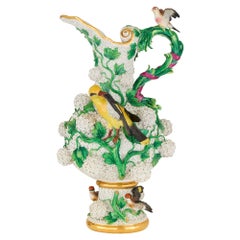Gran aguamanil antiguo de porcelana Schneeballen de Meissen